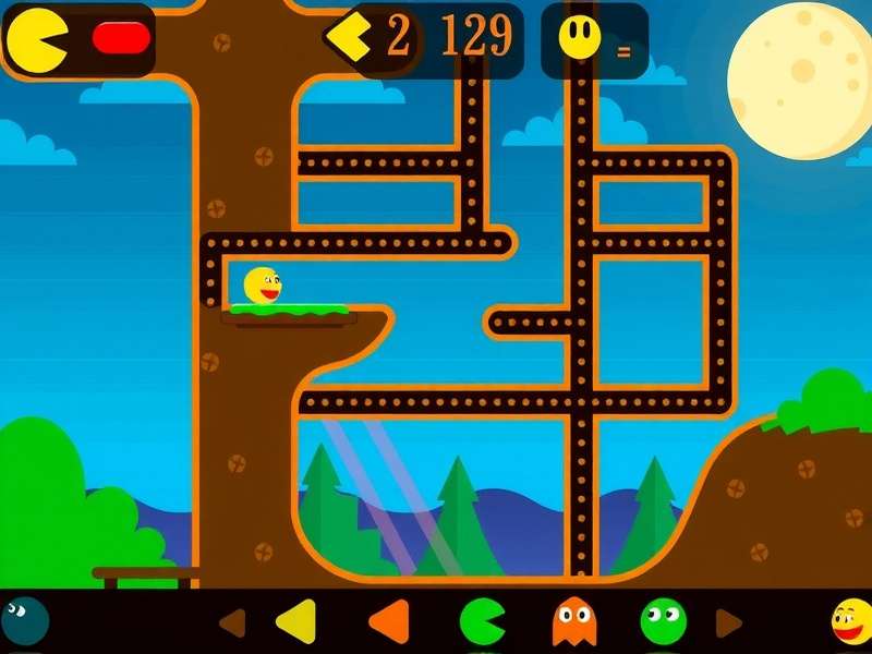 Classic PAC-MAN arcade cabinet with glowing screen