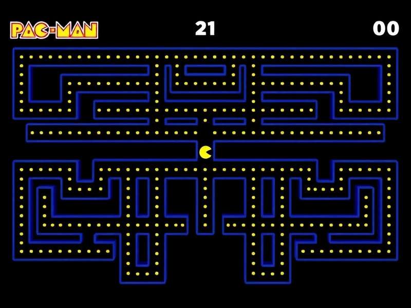 PAC MAN game screenshot showing maze and characters