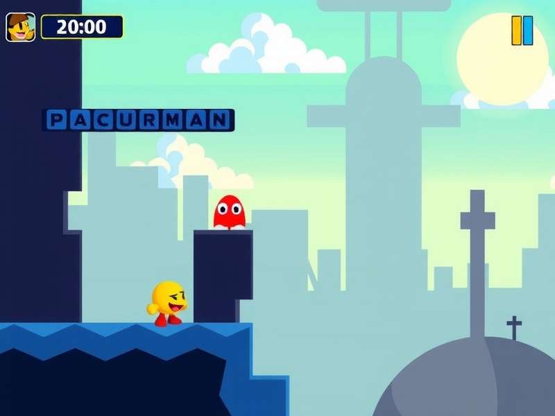 Classic PAC-MAN arcade cabinet with glowing screen