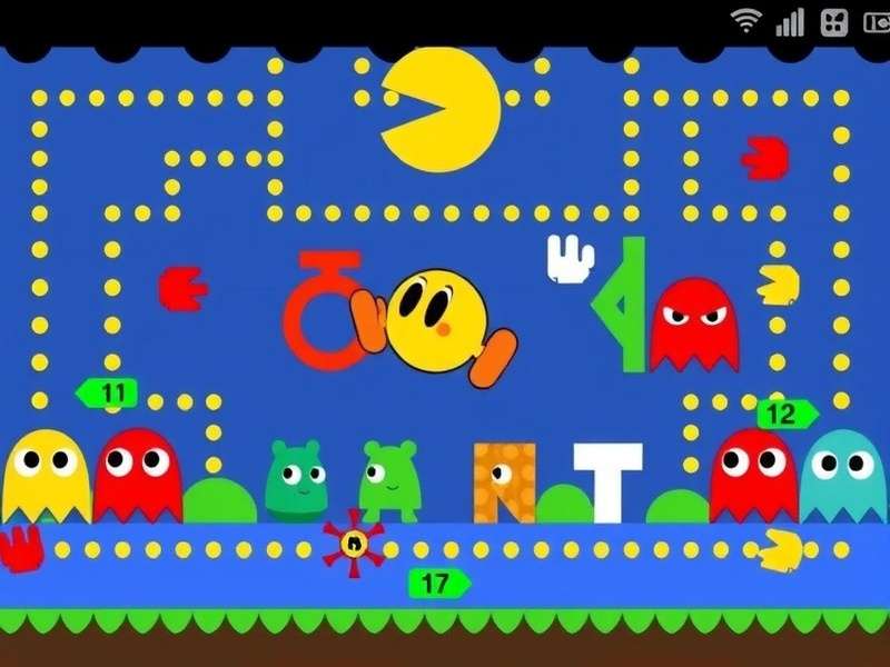 Google Pac-Man Doodle Screenshot Showing Full Gameplay