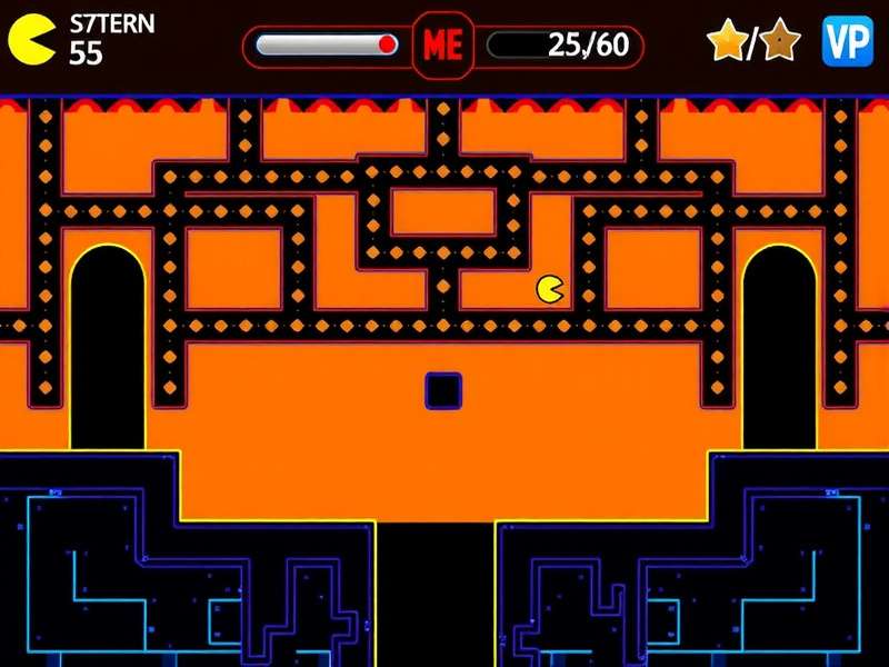 Screenshot of the original 2010 Pac-Man Google Doodle gameplay