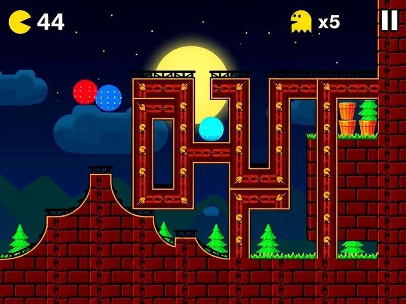 PAC MAN Gratis - Free online Pac-Man game screenshot showing maze and ghosts