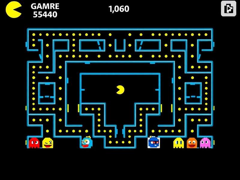 Detailed top-down blueprint of the original PAC MAN arcade maze with ghost paths highlighted