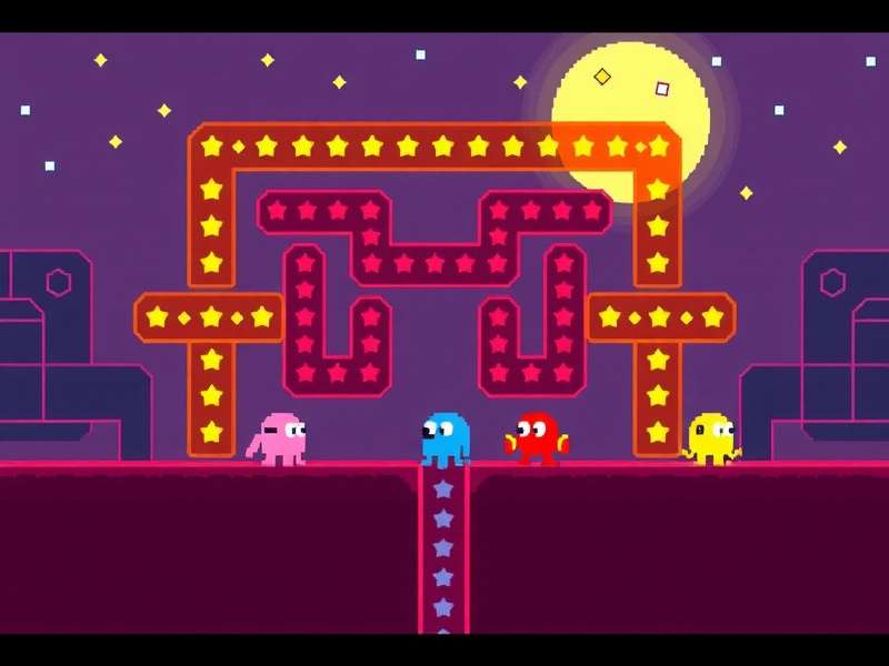 Classic Pac-Man arcade cabinet in an American diner setting