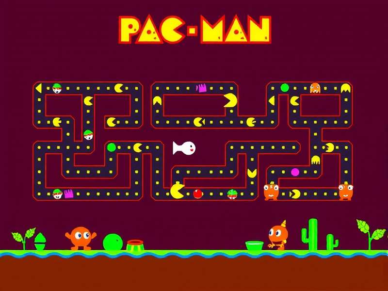 Classic PAC-MAN arcade cabinet with glowing screen