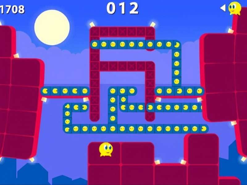 PAC MAN gameplay screenshot showing the yellow character eating dots