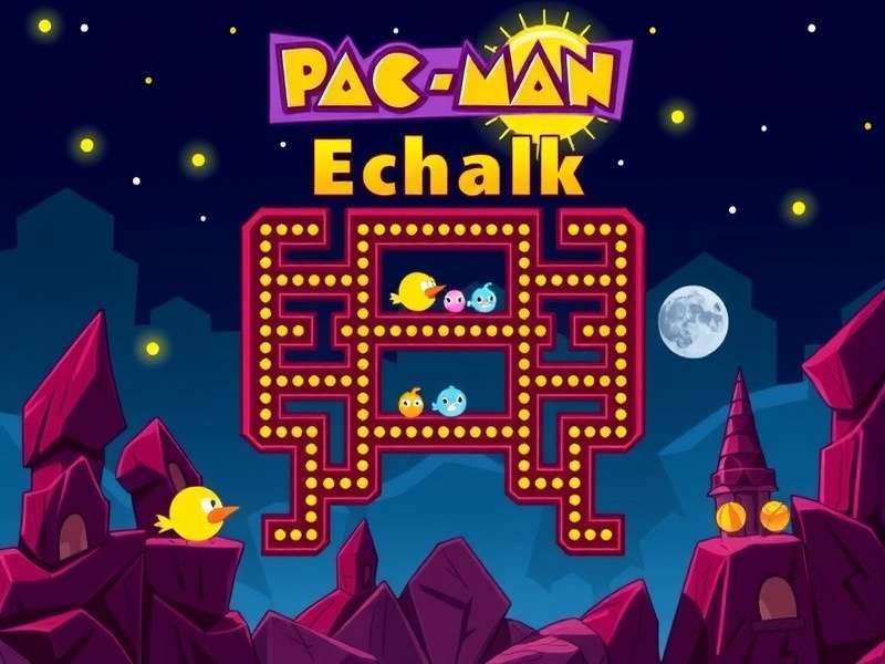 Retro Pac-Man arcade cabinet in a dimly lit room