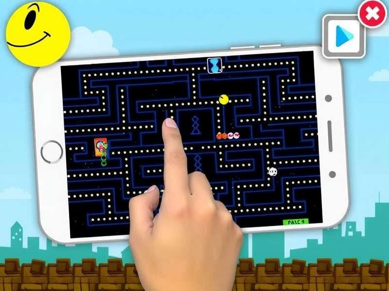 Classic PAC-MAN arcade cabinet in American diner