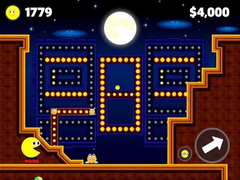 Classic Pac Man arcade cabinet in American arcade setting