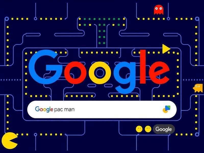 The 2010 Google Pac-Man Doodle showing the playable logo with Pac-Man and ghosts