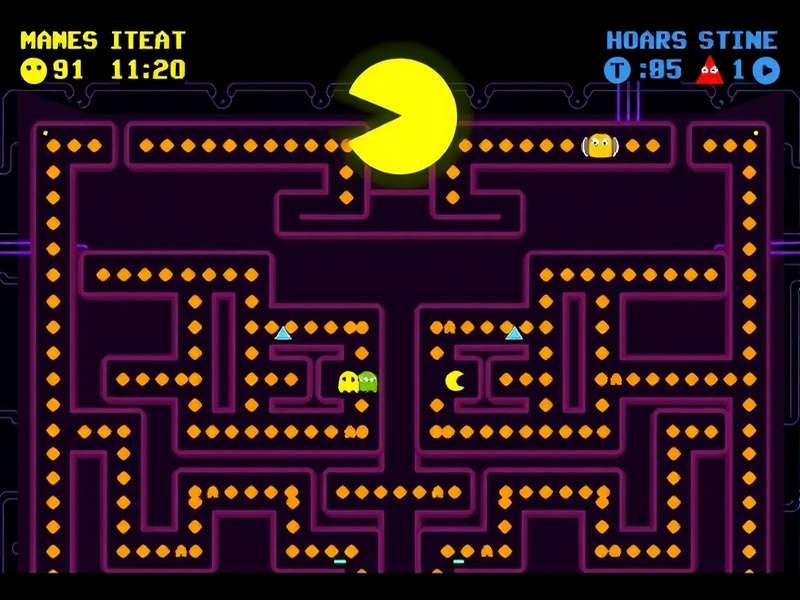 Classic Miss Pac Man arcade cabinet with vibrant artwork