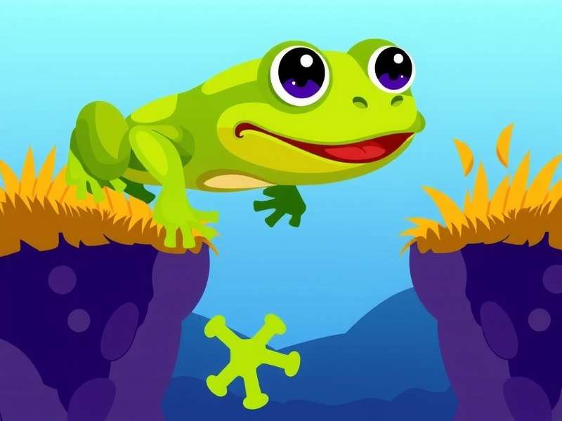 Pac Man Frog sitting on a leaf with vibrant colors