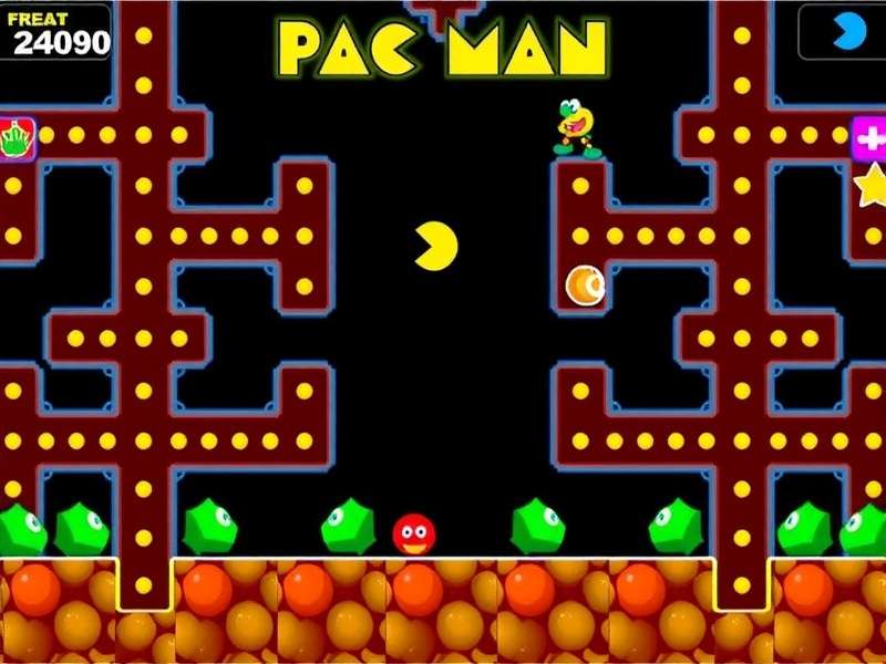 Classic Pac-Man arcade cabinet in a modern setting