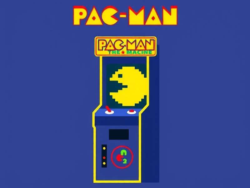 Vintage Pac-Man arcade machine in a classic arcade setting