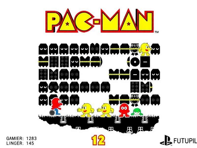 Vintage Pac Man arcade cabinet with scratched modifications