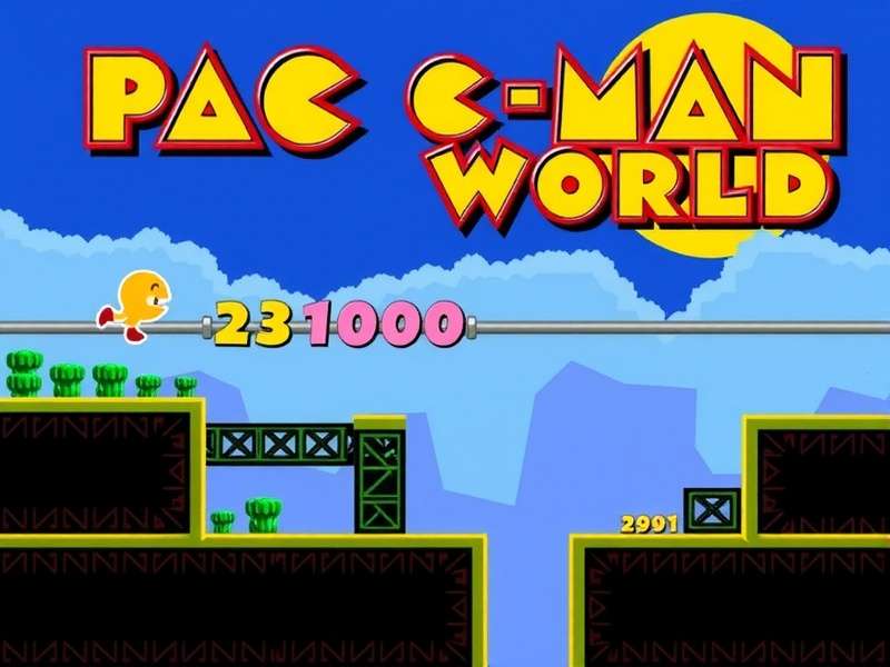 Classic Pac Man maze with Blinky, Pinky, Inky, and Clyde