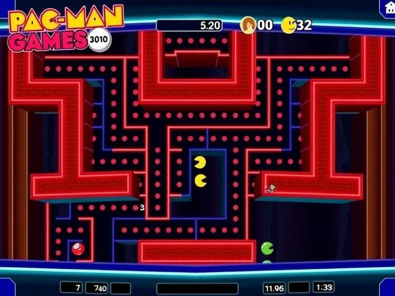 Vintage PAC-MAN arcade cabinet in a modern setting