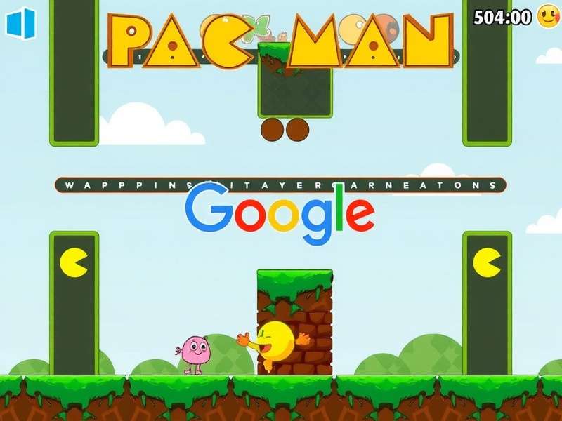 Google Pac-Man Doodle screenshot showing maze and ghosts