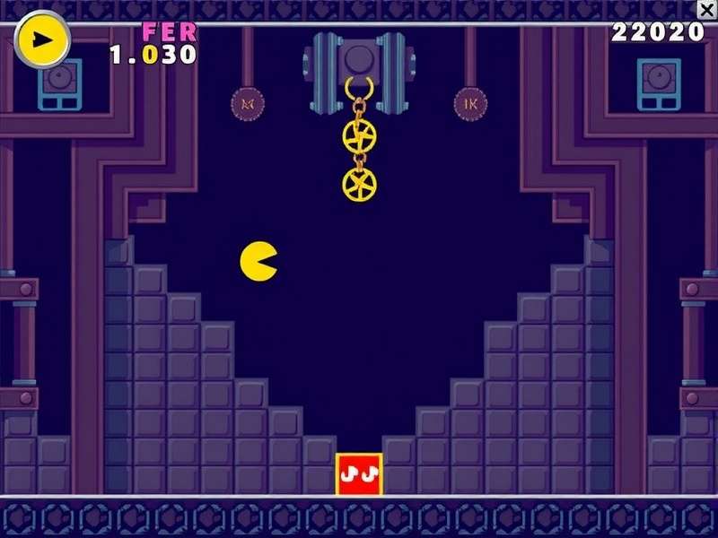 Classic yellow PAC MAN character chasing ghosts in a maze – official game icon