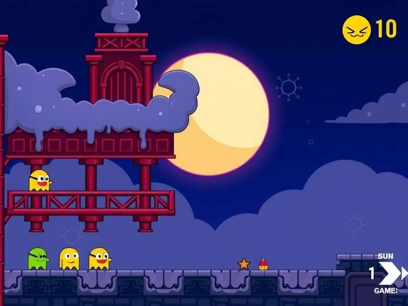 PAC MAN arcade game classic yellow character chasing ghosts through a maze