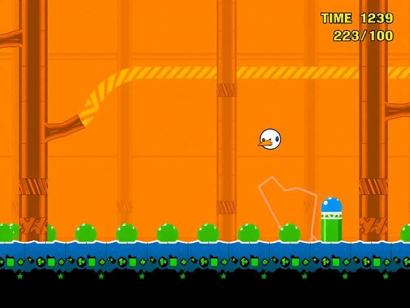 PAC MAN character floating in a dark maze with glowing pellets