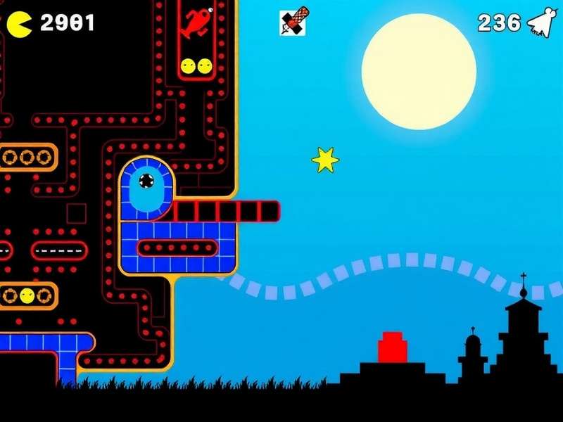 Pac Man Google doodle screenshot showing the classic yellow maze with Pac-Man and ghosts