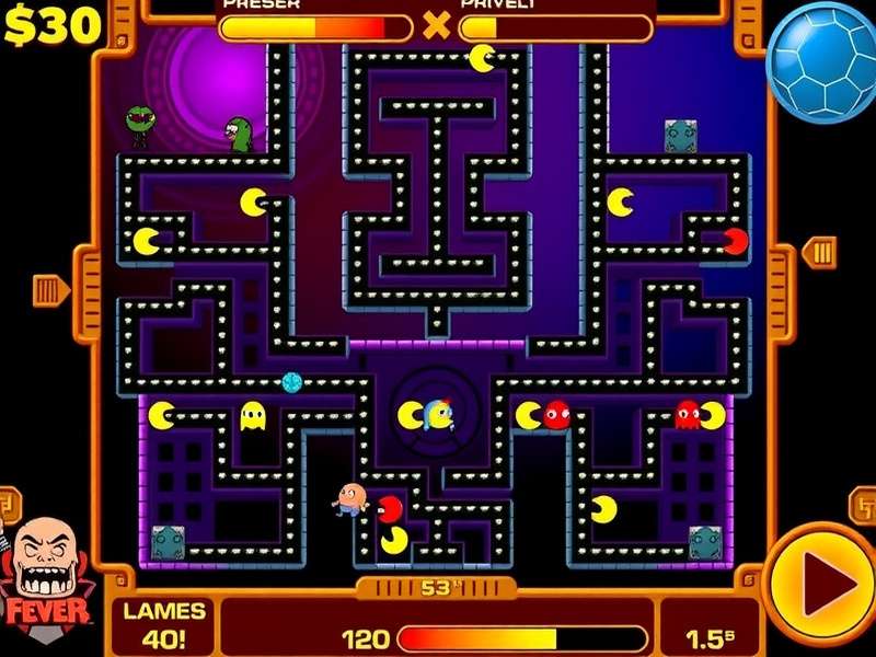 Classic PAC MAN arcade gameplay with ghost enemies — the iconic image that sparked Pac Man Fever across America