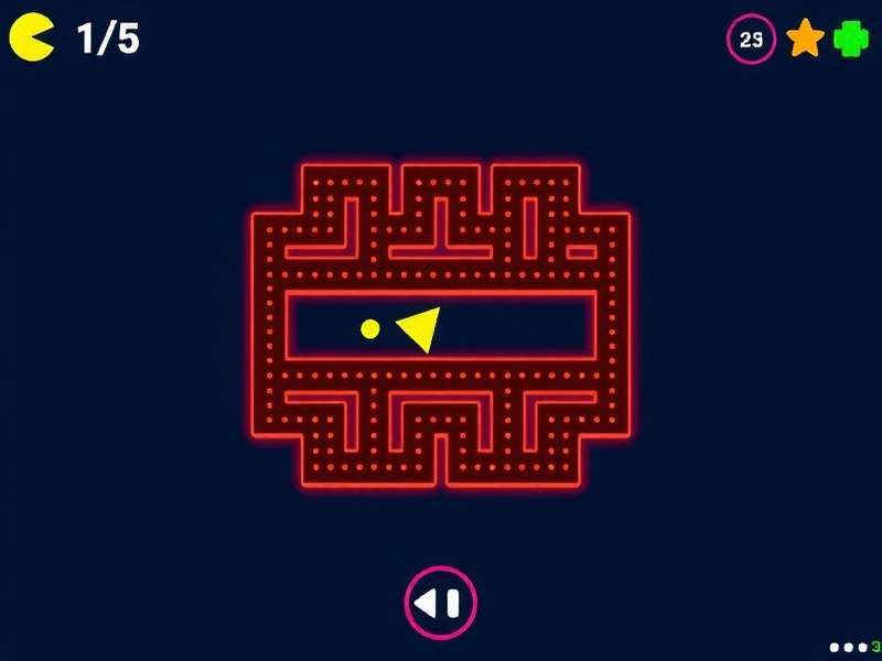 Elgoog Pacman mirrored gameplay screenshot showing reversed maze and ghost patterns