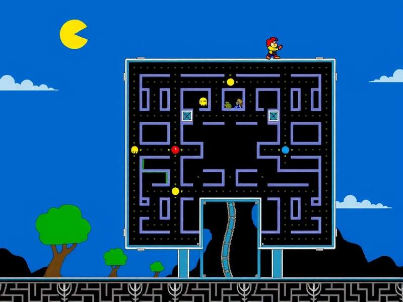 Laberinto De Pacman — the iconic PAC MAN maze layout with ghosts and pellets